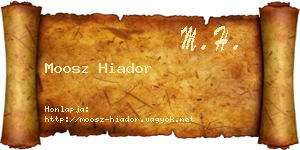 Moosz Hiador névjegykártya